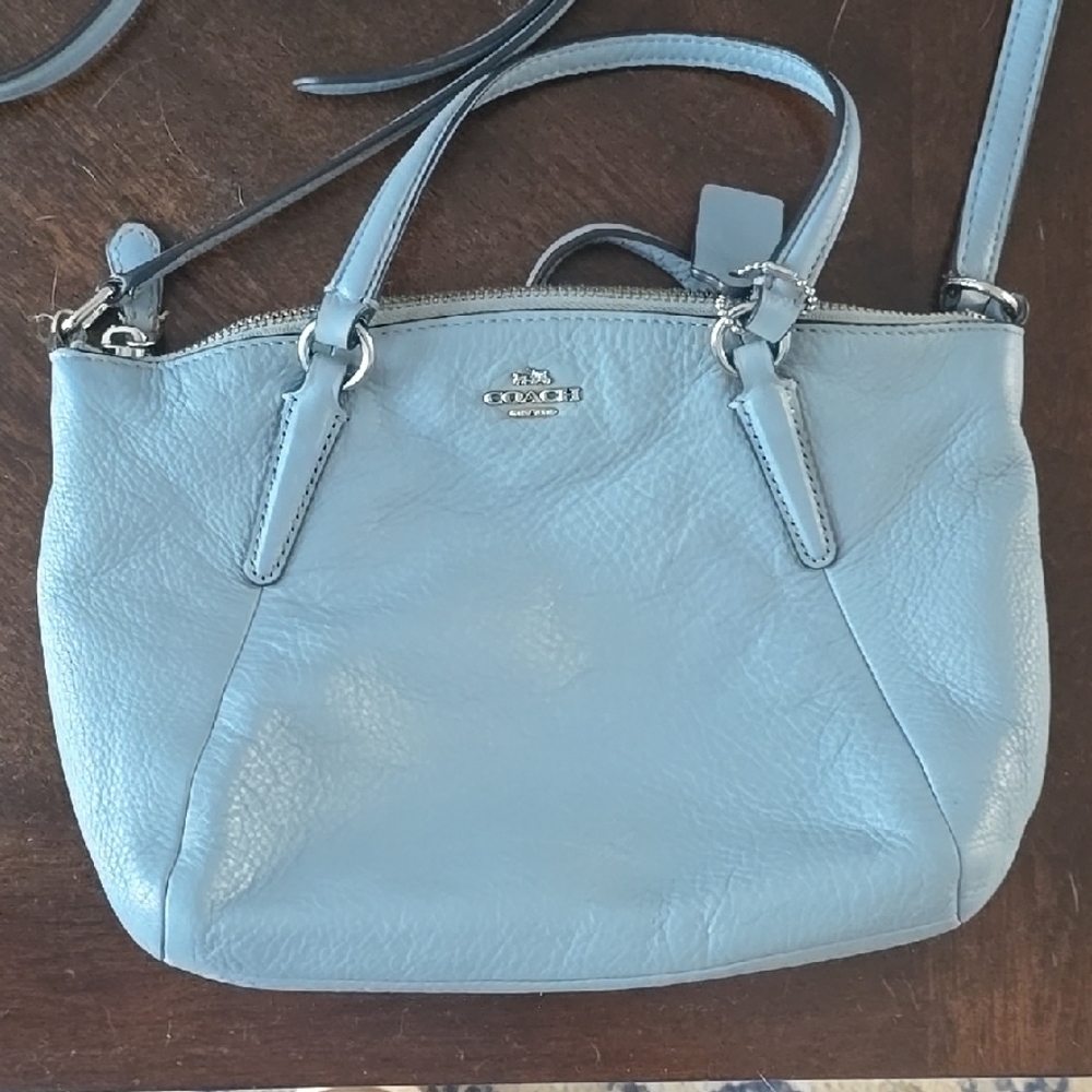 Coach Blue Crossbody Bag with Silver Hardware